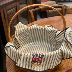 Longaberger Crisco Cookie Basket with liner and protector